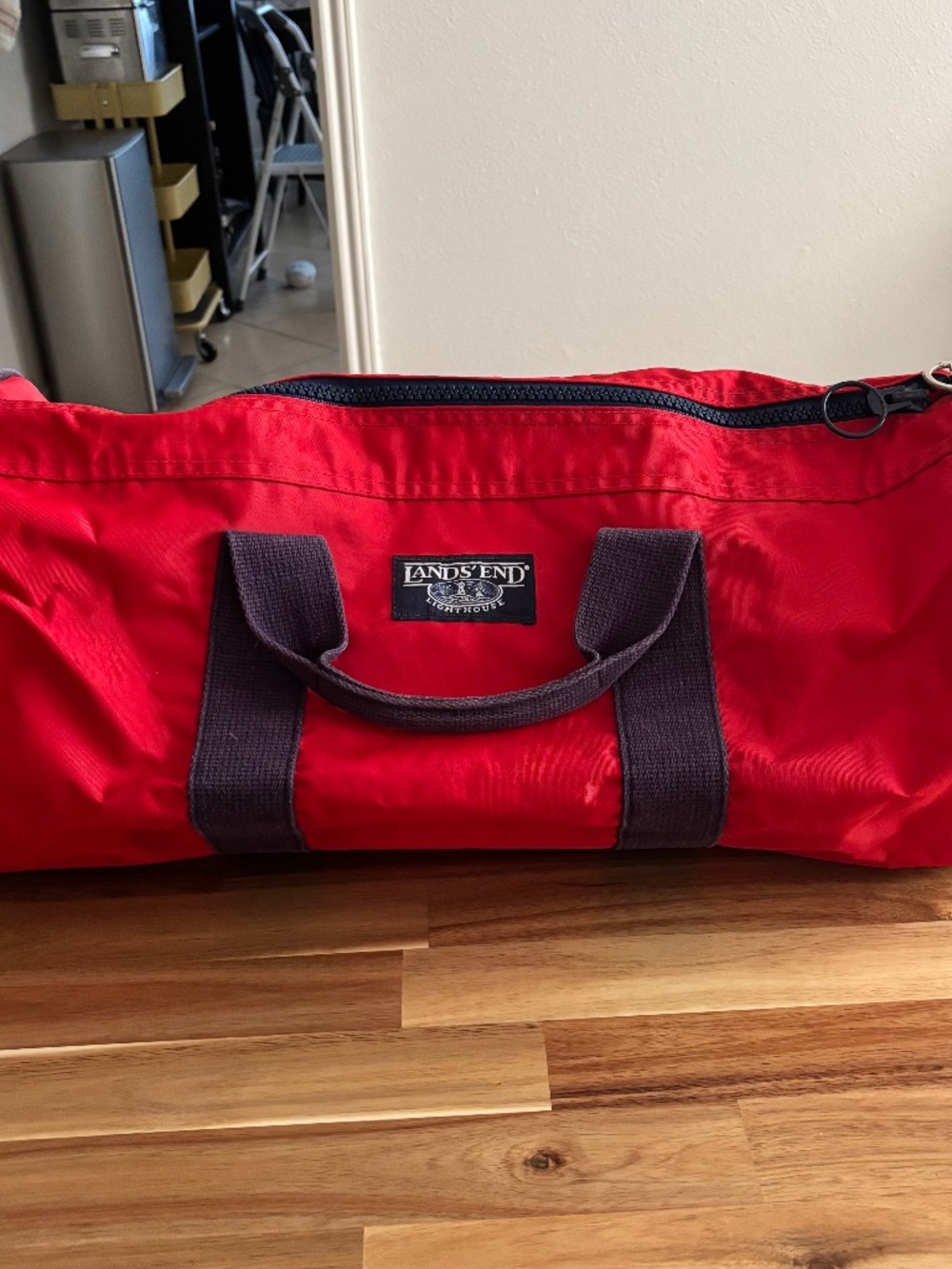 Vintage 90's Lands' End Red Duffle Bag